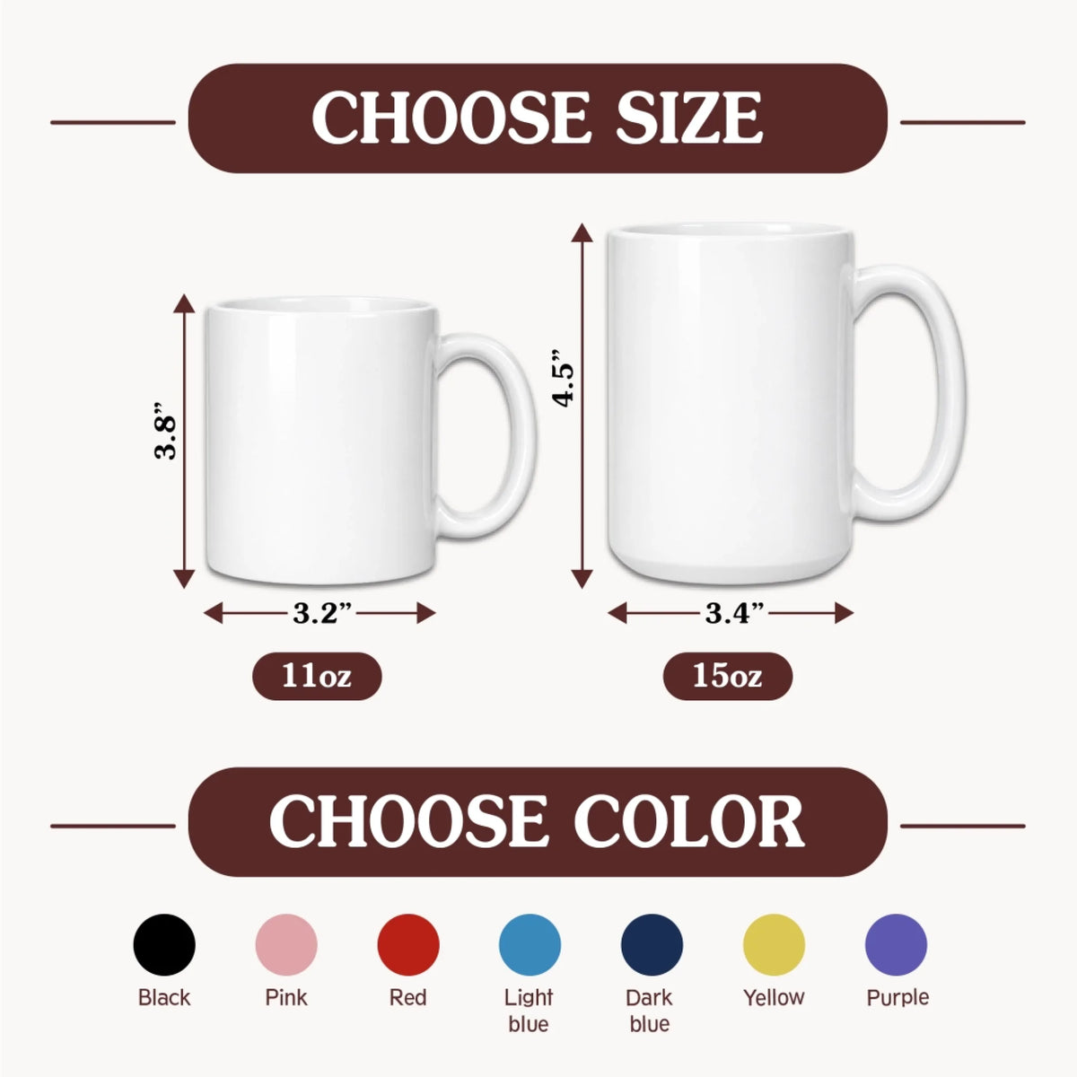 choose size color