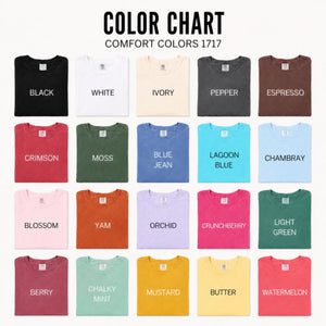 Comfort Colors T-Shirt Color Chart